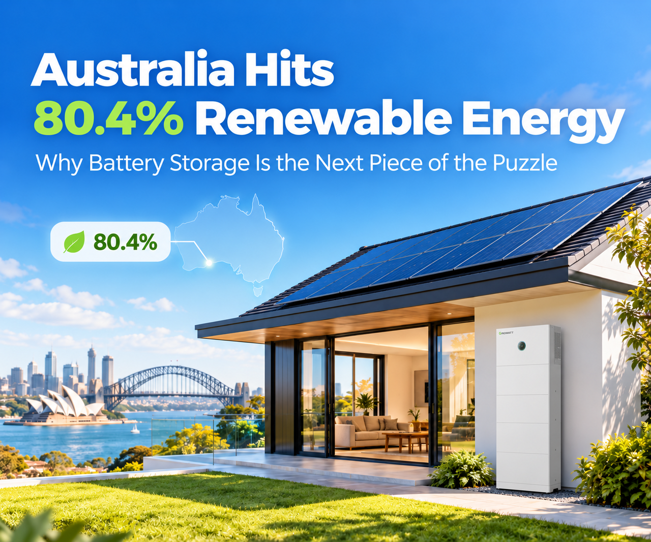 Australia alcanza un 80 % de energía renovable: por qué el almacenamiento doméstico en baterías es el siguiente gran paso